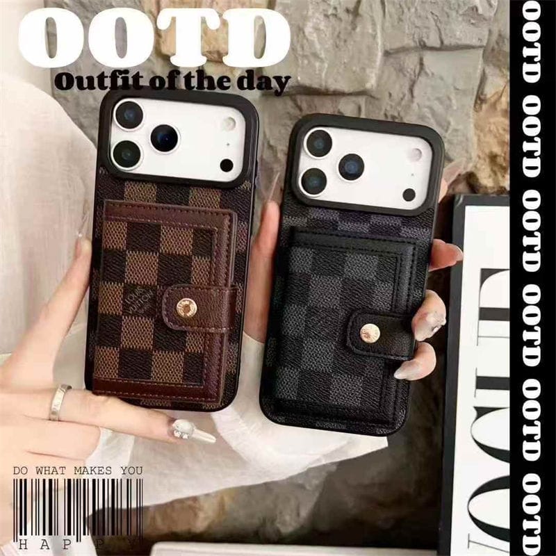 Leather Card Holder Phone Case For iPhone 12-17