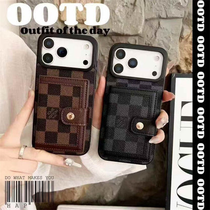 Leather Card Holder Phone Case For iPhone 12-17