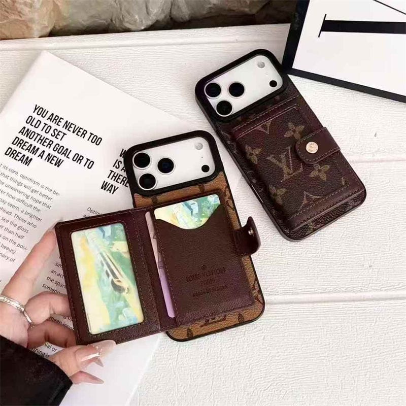 Leather Card Holder Phone Case For iPhone 12-17