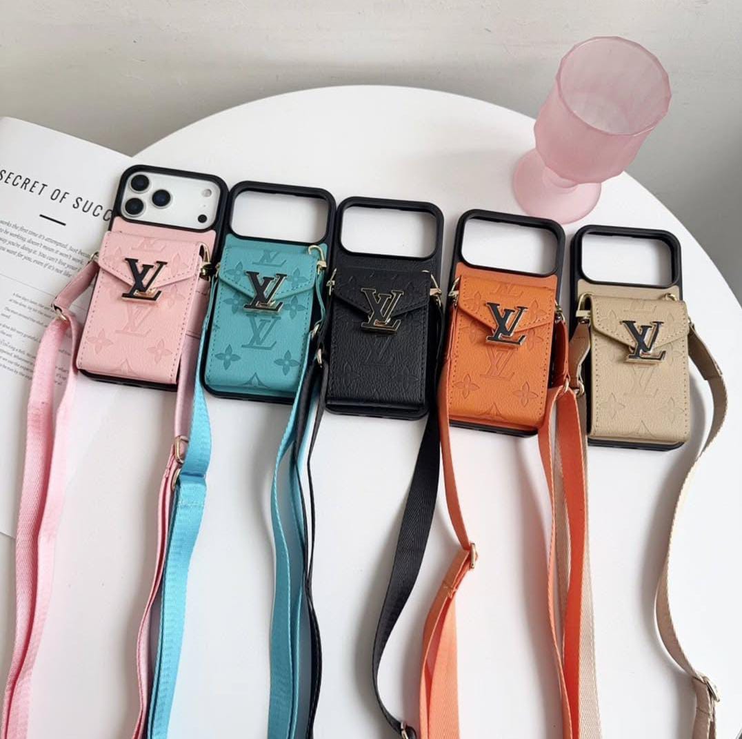 Luxury Phone Case with Card Holder For iPhone 12-17