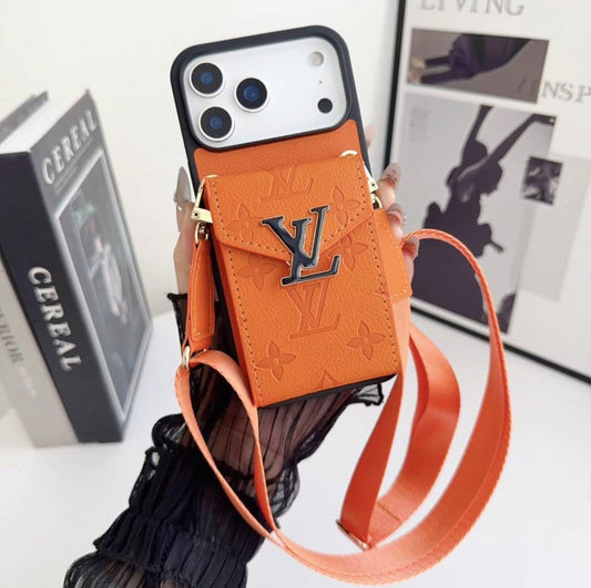 Luxury Phone Case with Card Holder For iPhone 12-17
