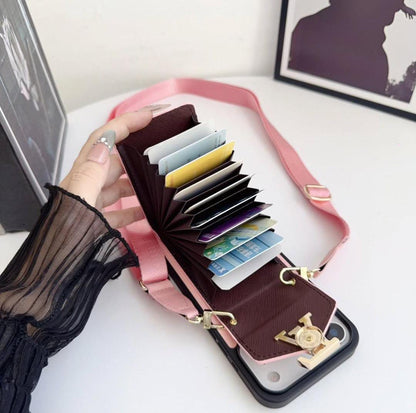 Luxury Phone Case with Card Holder For iPhone 12-17