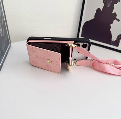 Luxury Phone Case with Card Holder For iPhone 12-17