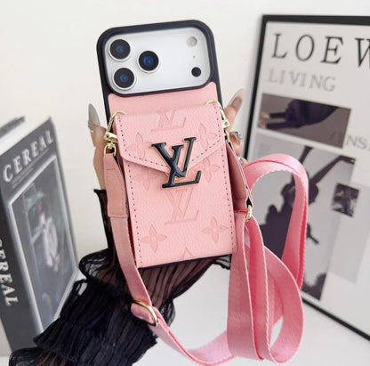 Luxury Phone Case with Card Holder For iPhone 12-17