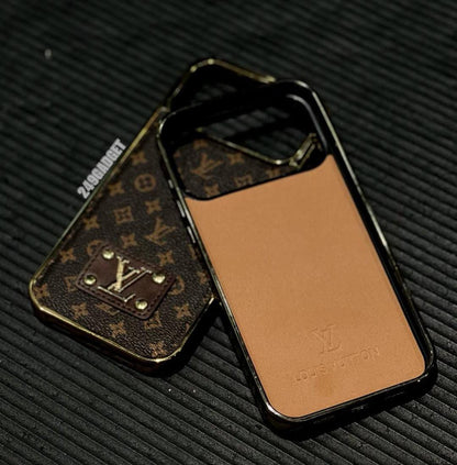 Luxury Phone Case with Gold Logo For iPhone 12-17