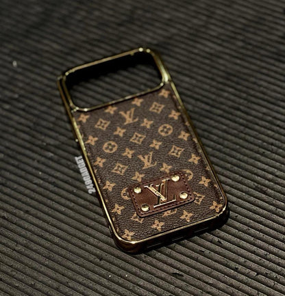 Luxury Phone Case with Gold Logo For iPhone 12-17