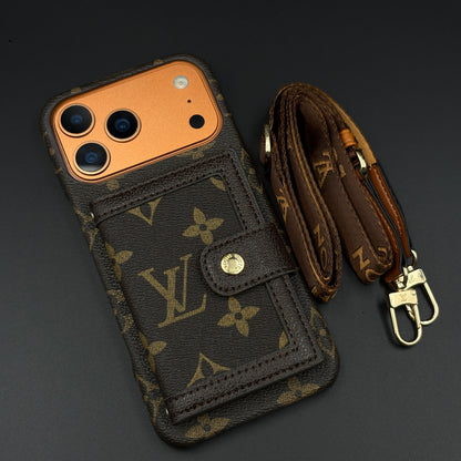 Leather Card Holder Phone Case For iPhone 12-17