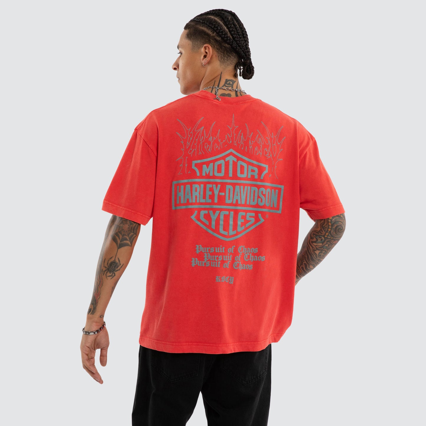 Chopper Street Tee Snow Scarlet