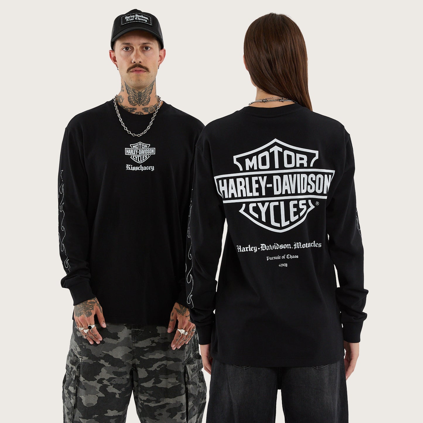 Flames Longsleeve Tee Jet Black