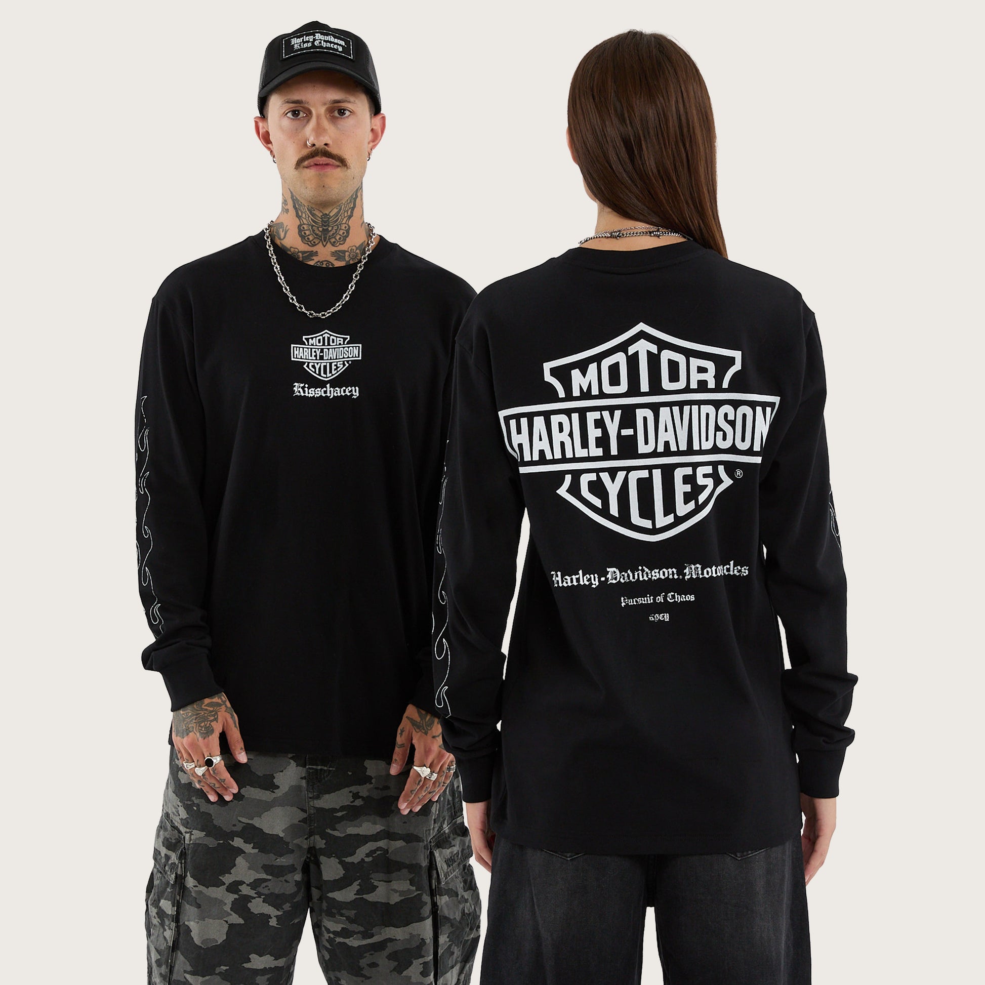 Flames Longsleeve Tee Jet Black