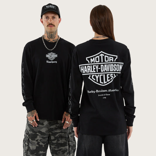 Flames Longsleeve Tee Jet Black