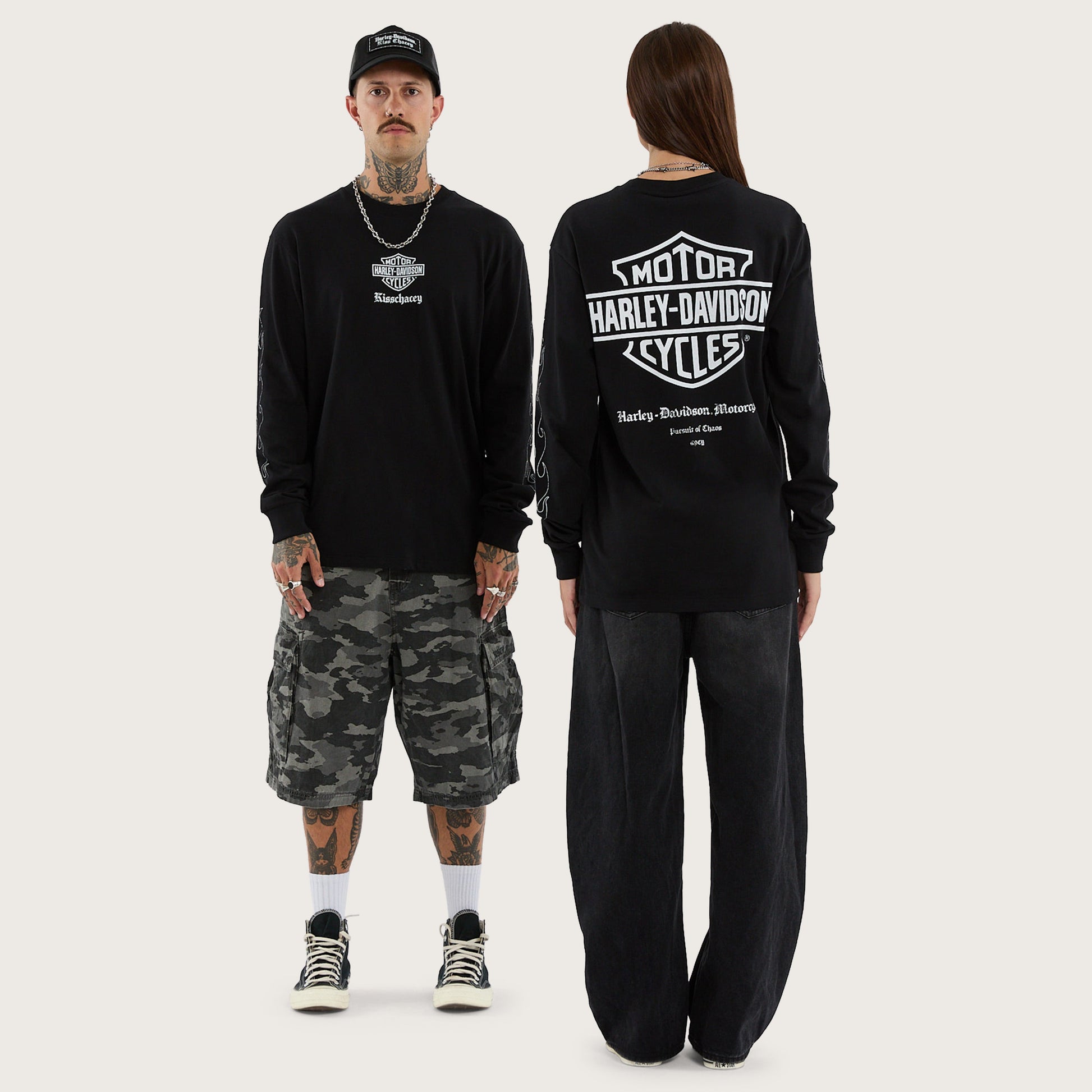 Flames Longsleeve Tee Jet Black