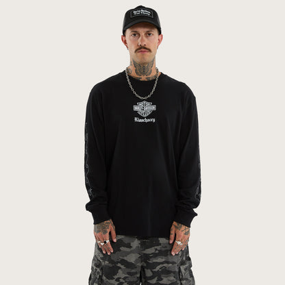 Flames Longsleeve Tee Jet Black