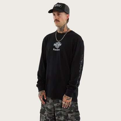 Flames Longsleeve Tee Jet Black