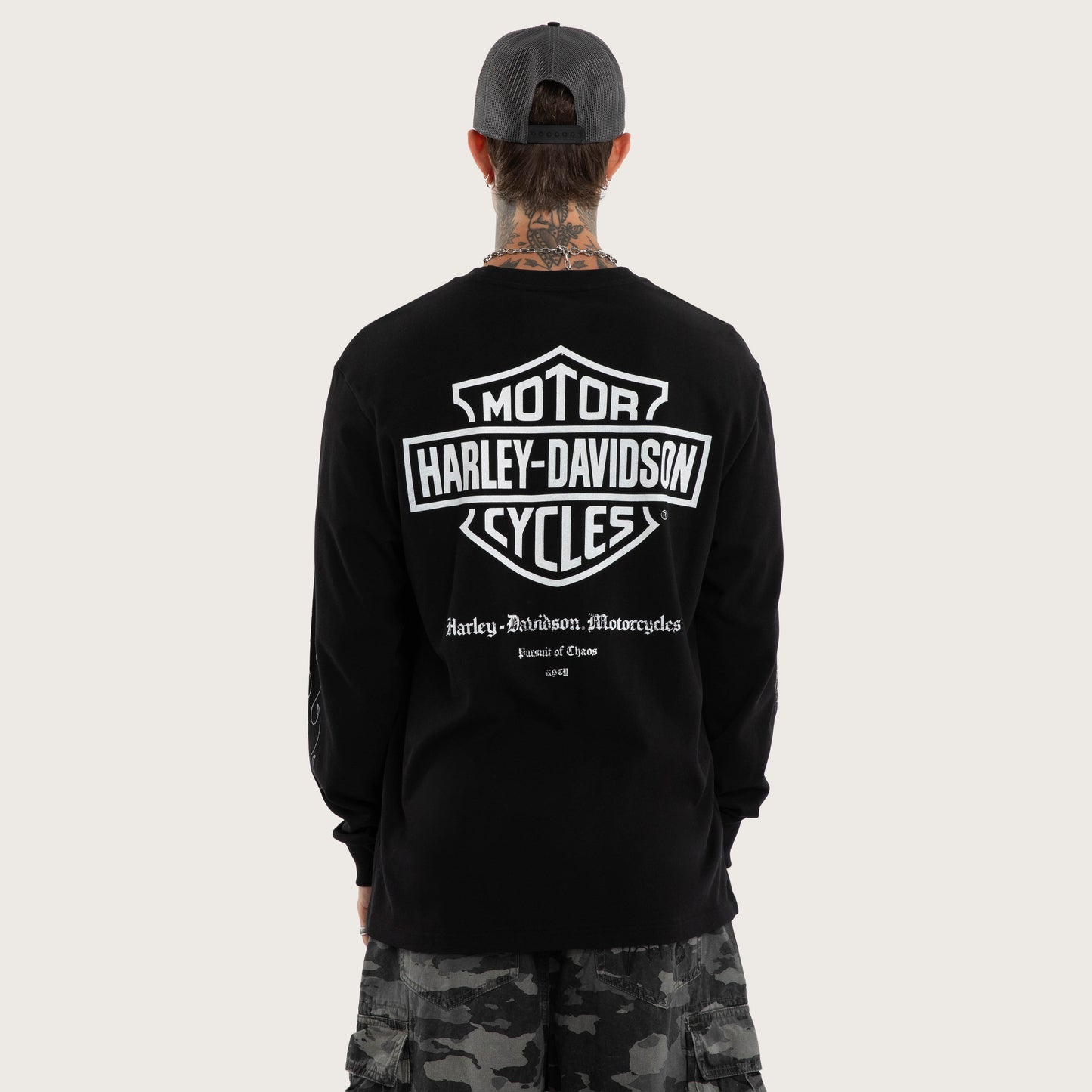 Flames Longsleeve Tee Jet Black