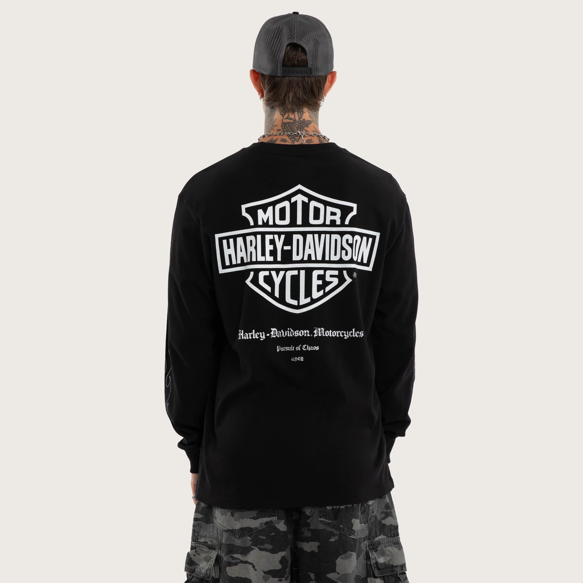 Flames Longsleeve Tee Jet Black