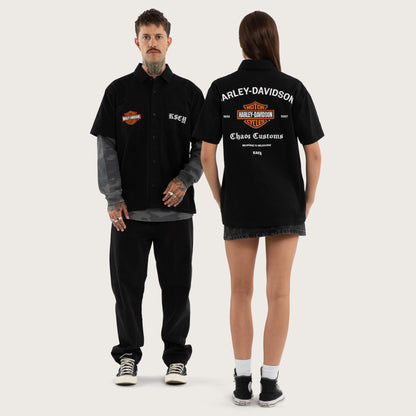 Customs Short Sleeve Mechanic Shirt Jet Black