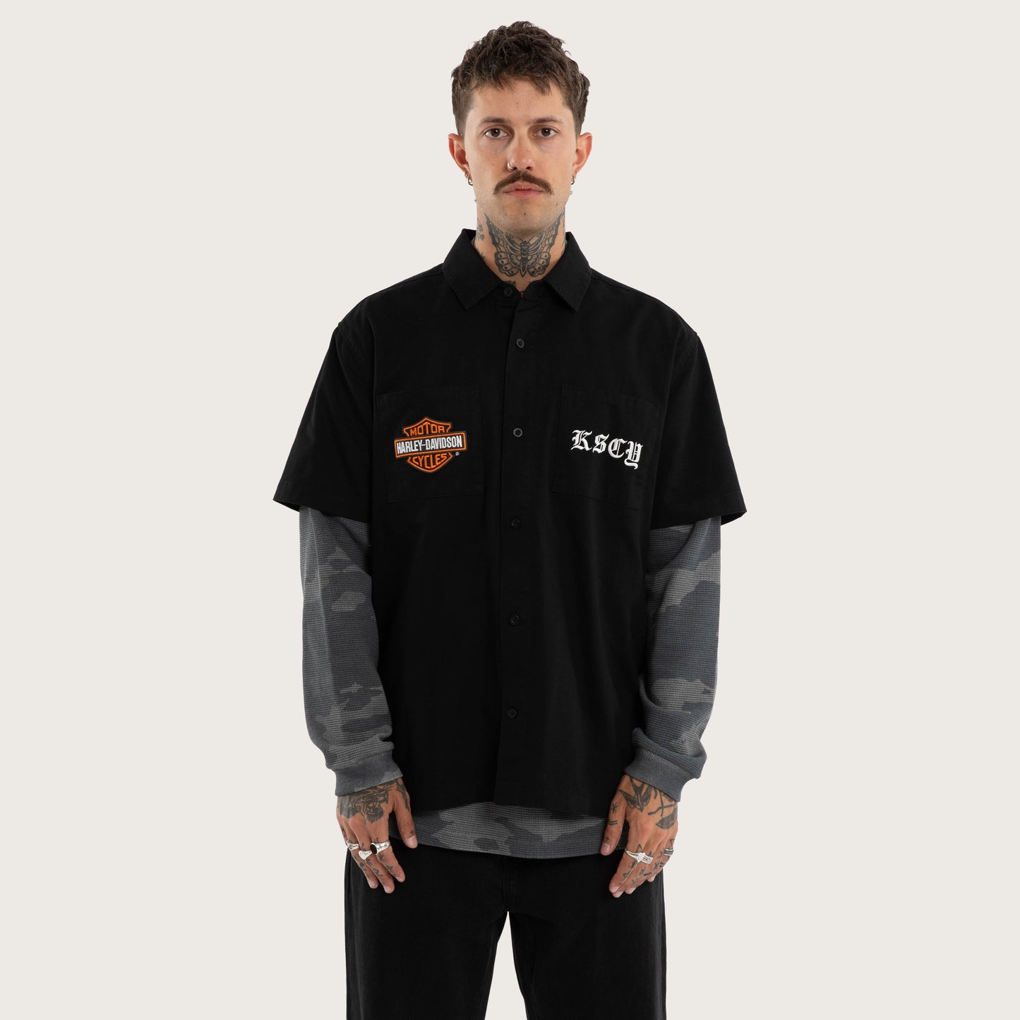 Customs Short Sleeve Mechanic Shirt Jet Black