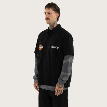 Customs Short Sleeve Mechanic Shirt Jet Black