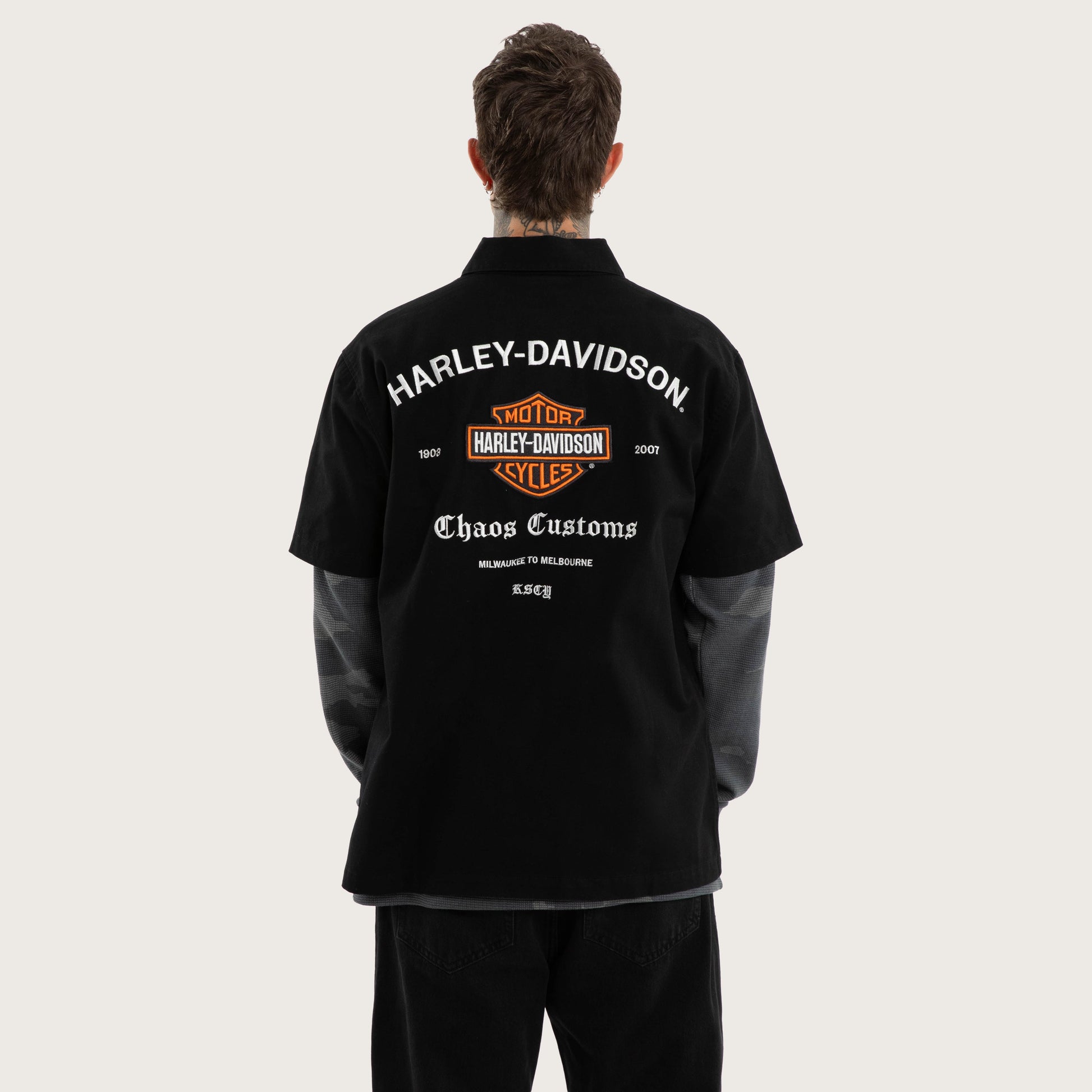 Customs Short Sleeve Mechanic Shirt Jet Black