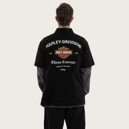 Customs Short Sleeve Mechanic Shirt Jet Black