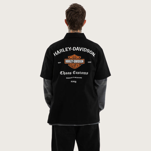 Customs Short Sleeve Mechanic Shirt Jet Black