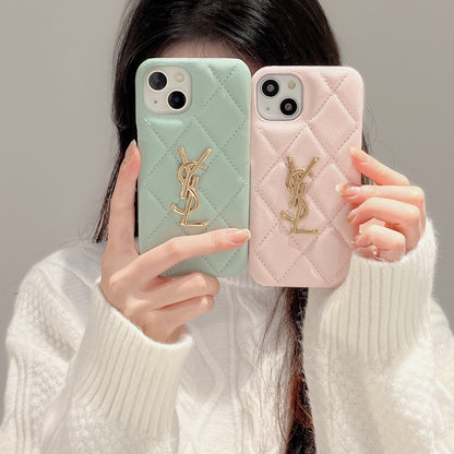 Luxurious Phone Case with Gold Logo for iPhone 12-17
