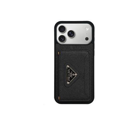 Luxury Phone Case Logo Card Holder & Lanyard For iPhone 12-17