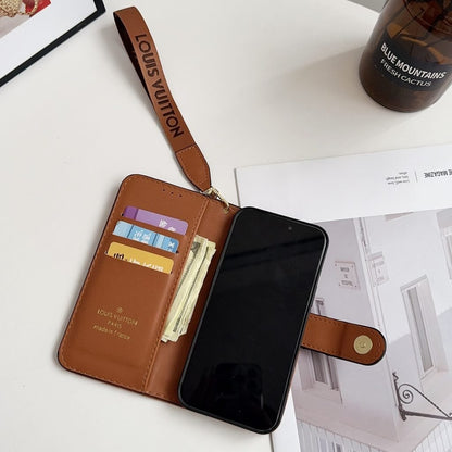 Luxury Wallet Phone Case Card Holder with Chain For iPhone 12-17