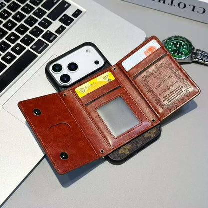 Luxury Card Holder Wallet Style Phone Case for iPhone 12-17