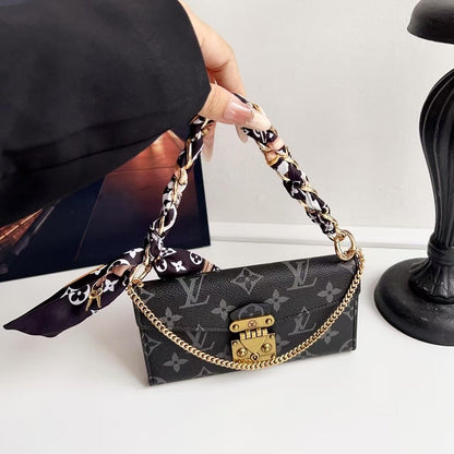 Luxury Wallet Phone Case Card Holder with Chain For iPhone 12-17