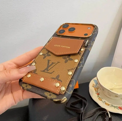Luxury Phone Case with Strap For iPhone 12-17
