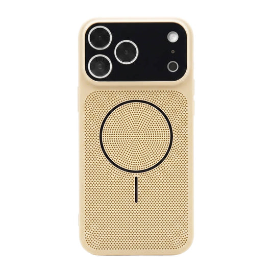 Macaron Heat Dissipation MagSafe Phone Case - Cream Black
