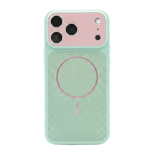 Macaron Heat Dissipation MagSafe Phone Case - Light Cyan