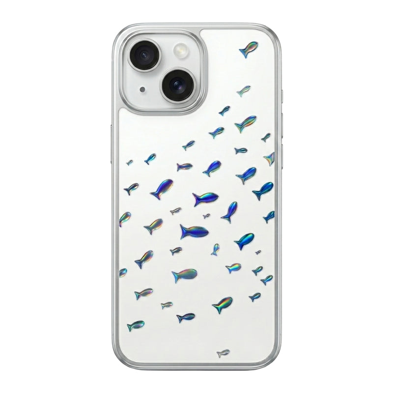 Silver Plated Colorful Fish Phone Case