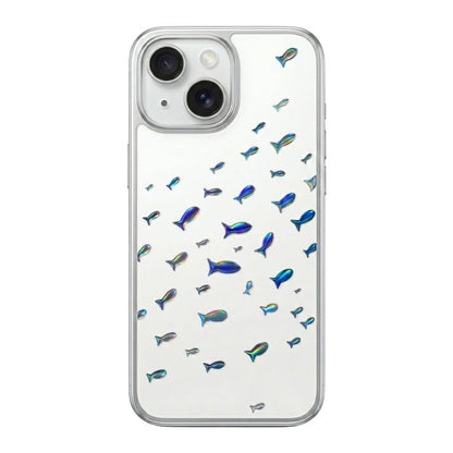 Silver Plated Colorful Fish Phone Case