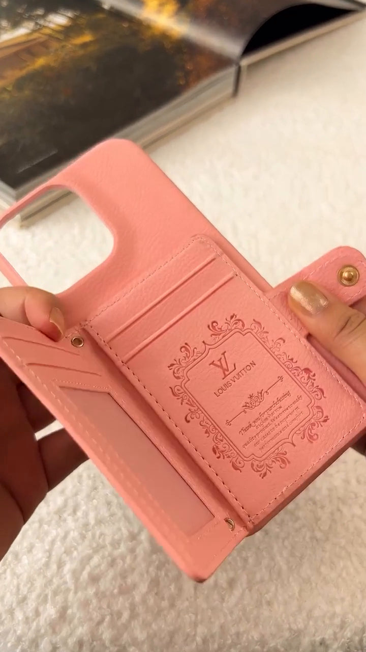 Luxury Leather Card Holder Phone Case for iPhone 14-16