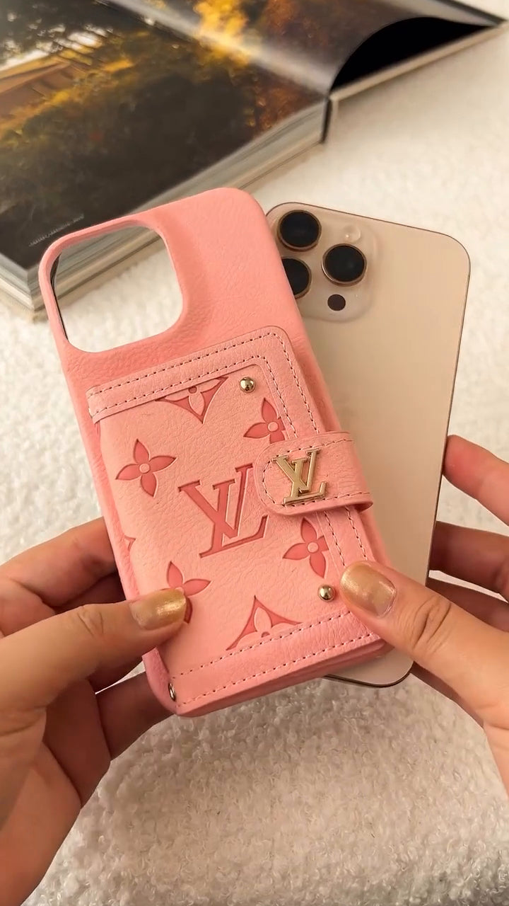 Luxury Leather Card Holder Phone Case for iPhone 14-16