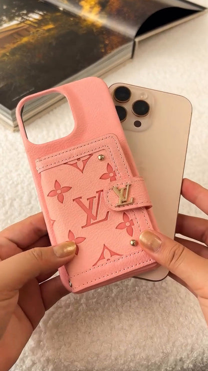 Luxury Leather Card Holder Phone Case for iPhone 14-16