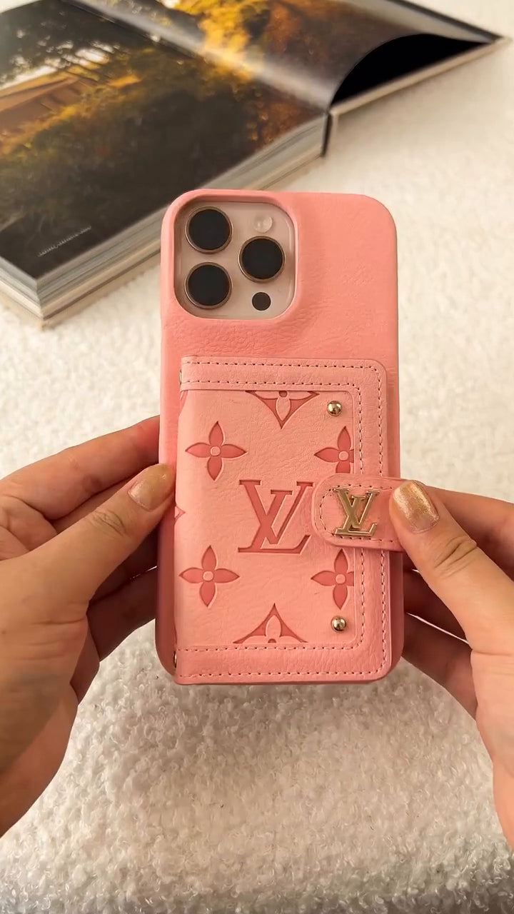 Luxury Leather Card Holder Phone Case for iPhone 14-16