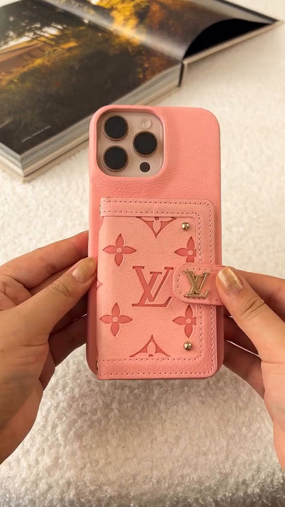 Luxury Leather Card Holder Phone Case for iPhone 14-16