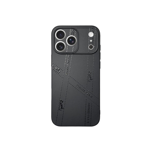 Luxury Brand All Black Phone Case For iPhone 12-17
