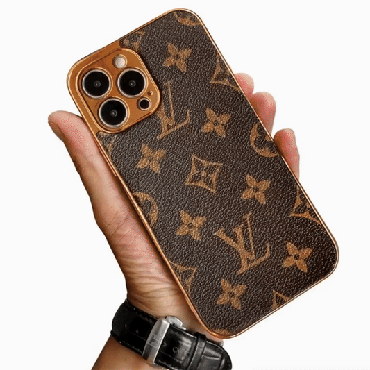 Soft Luxury Phone Case with Golden Border for iPhone 12-17