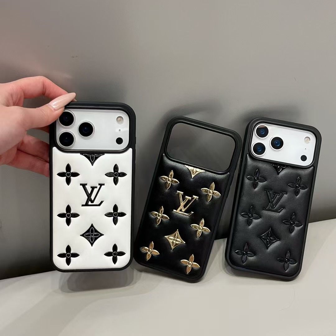 Luxury Monogram Designer Leather Cover For iPhone 14-17