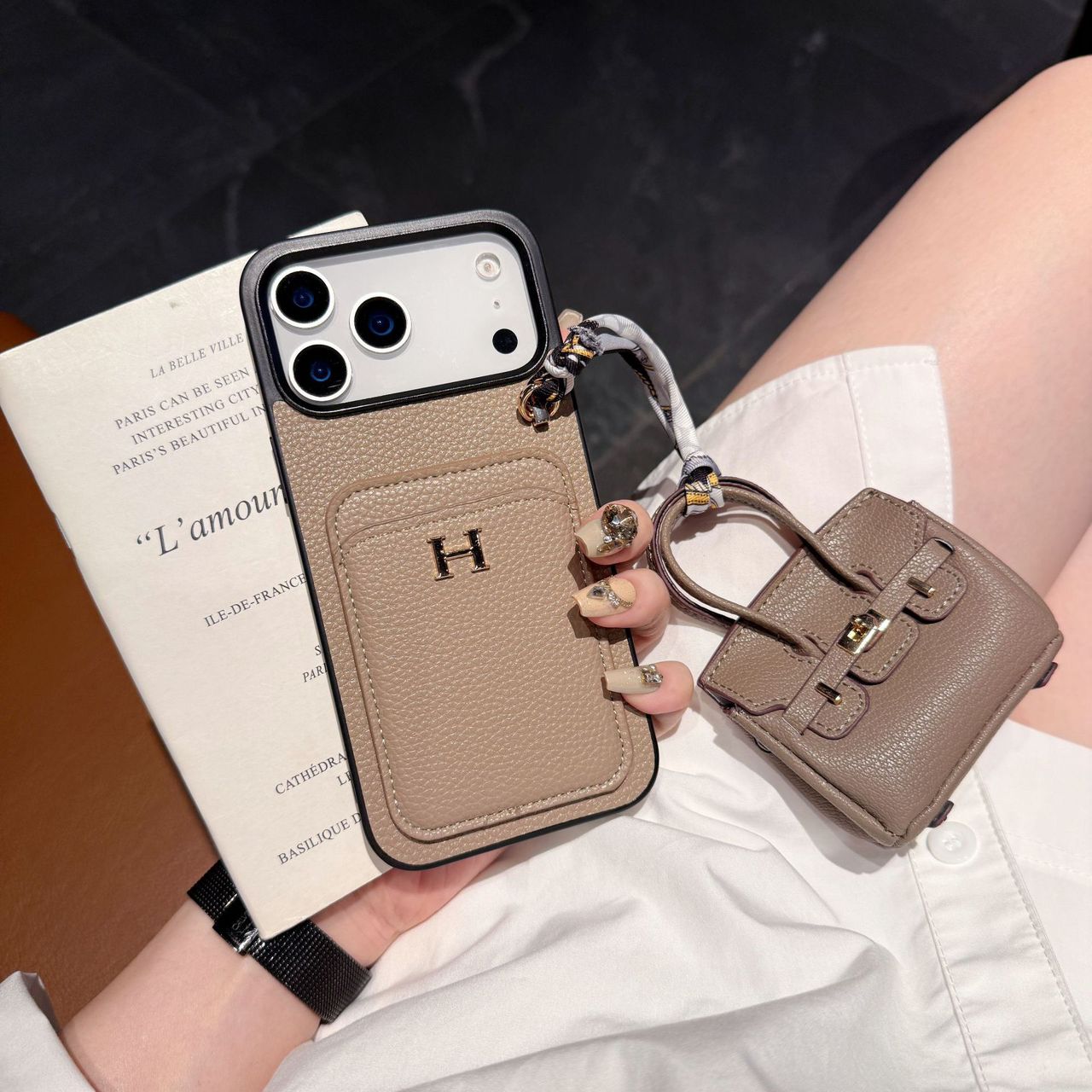 Luxury Phone Case with Air pods Case For iPhone 13-17