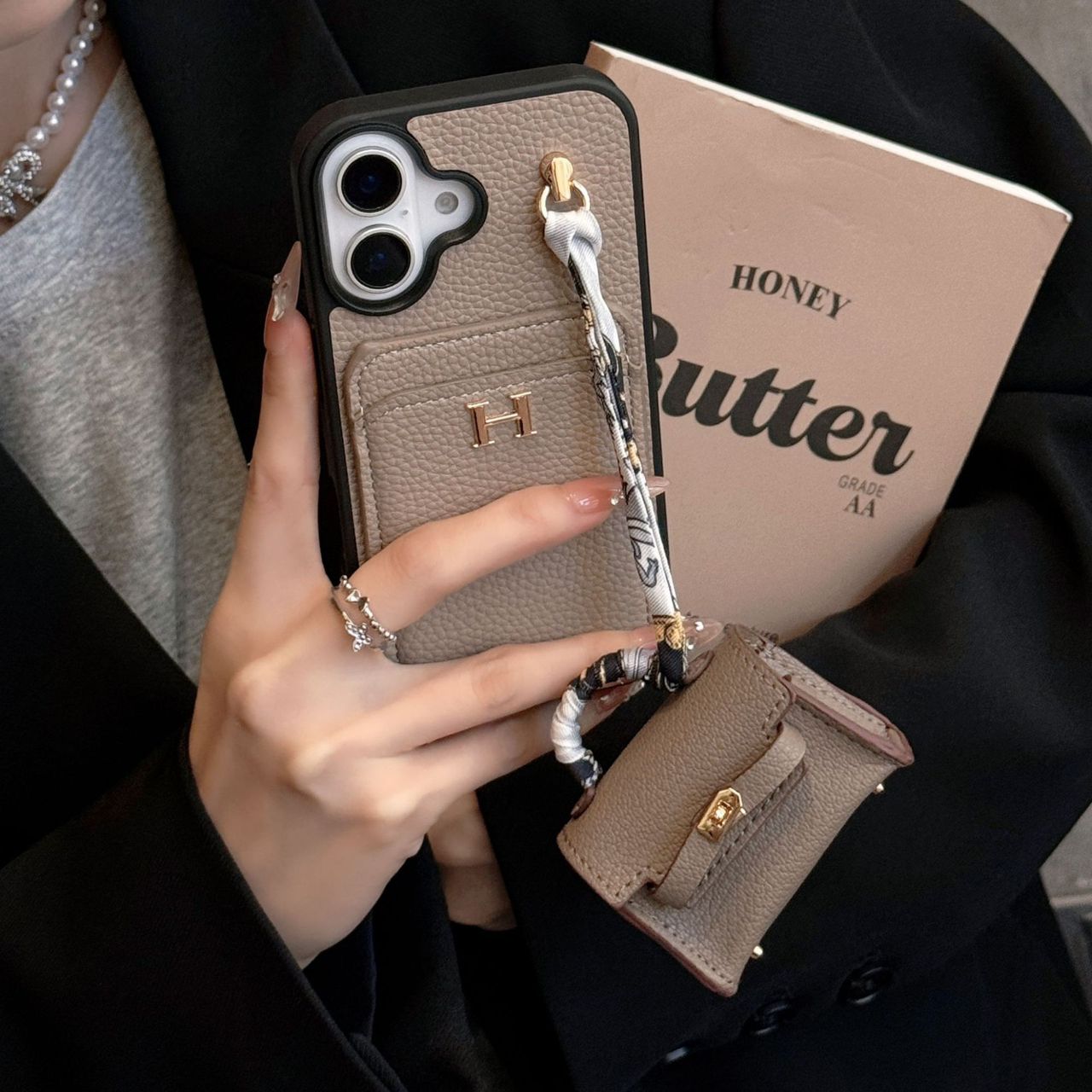 Luxury Phone Case with Air pods Case For iPhone 13-17