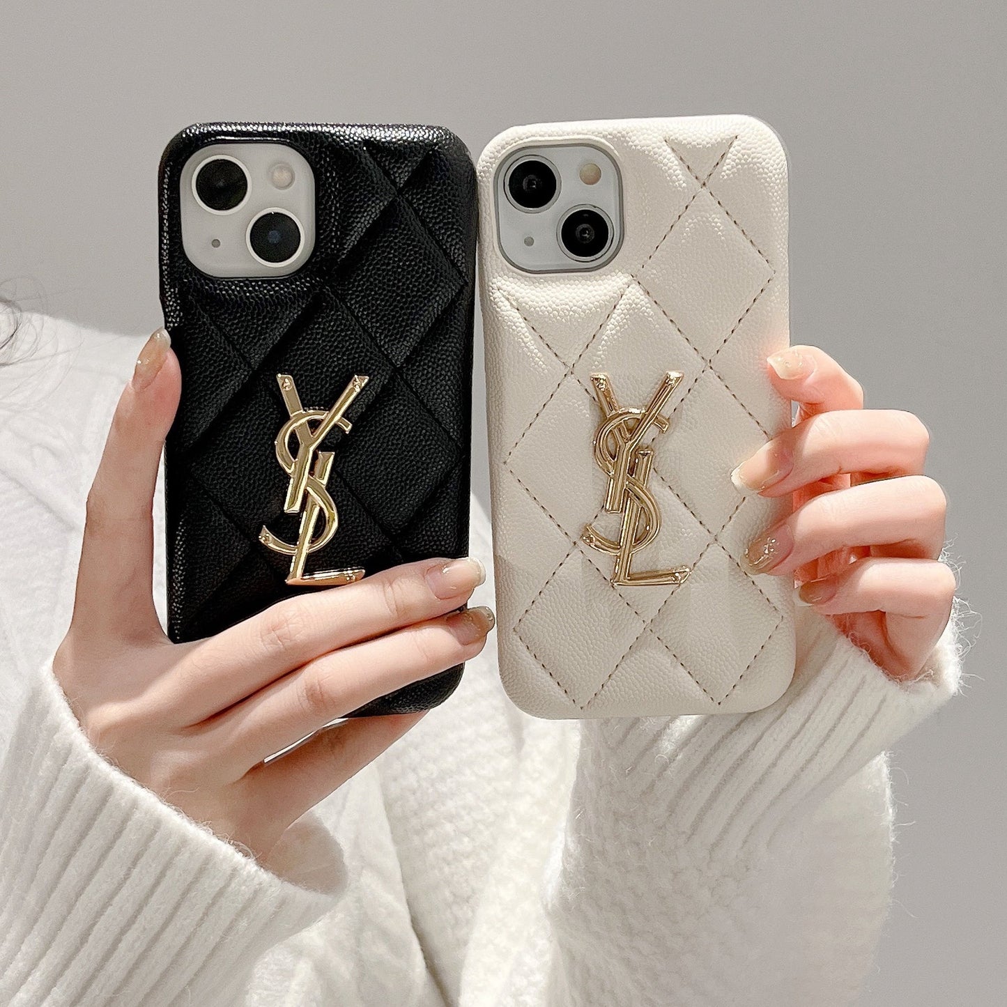 Luxurious Phone Case with Gold Logo for iPhone 12-17