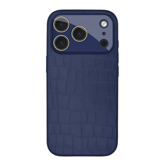 Alligator Leather Phone Case - Navy Blue
