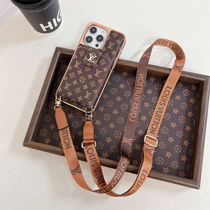 Luxury Brand Phone Case Card Holder Crossbody for iPhone 13-17