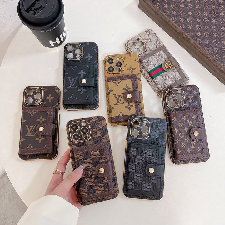 Luxury Classic Card Bag Phone Case for iPhone 12-17